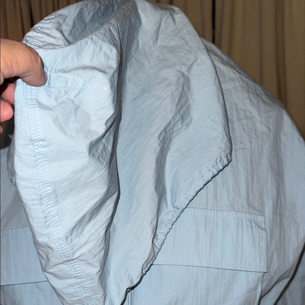 Zara Light Blue Cropped Hooded Jacket - Picture 3 of 6